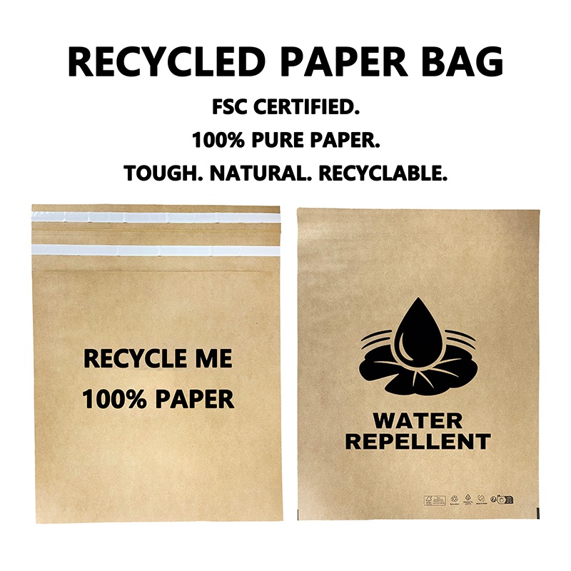 Le sac postal en papier recyclé personnalisé aide les marques à réduire les déchets d'emballages plastiques
