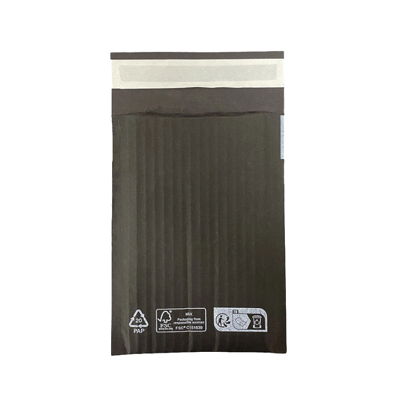 Sac postal en papier ondulé noir