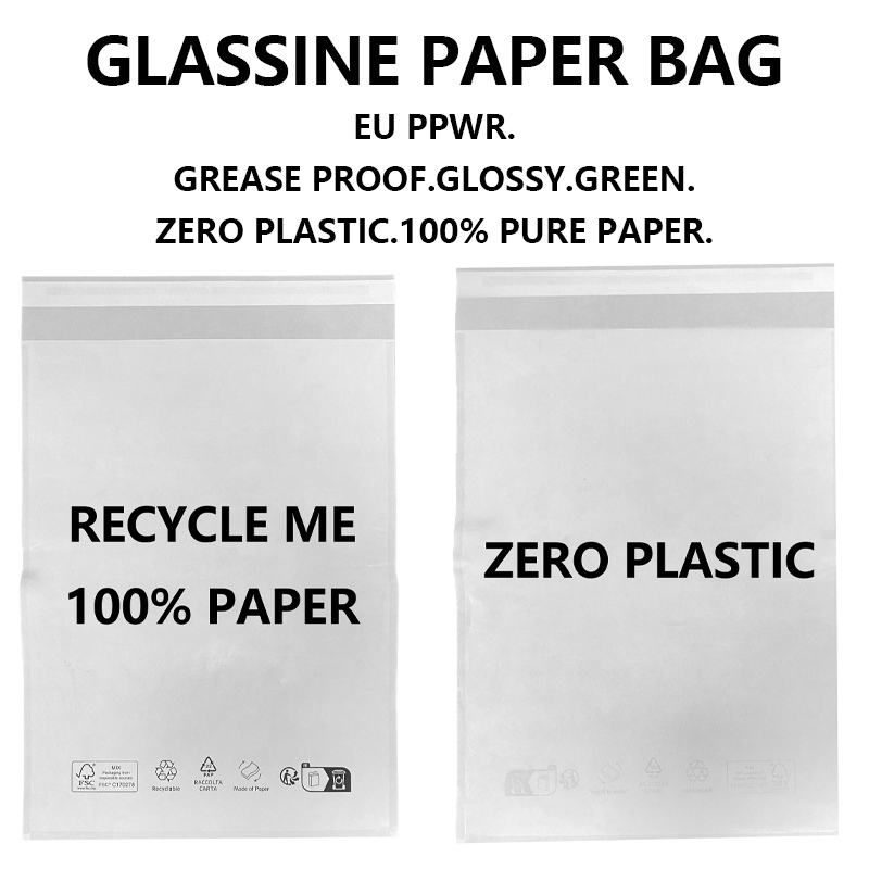 Fabricant d'emballages recyclables sans plastique de sac en papier glassine personnalisé conforme au PPWR de l'UE